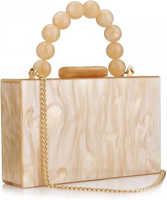Vintage Marble Effect Acrylic Box Clutch